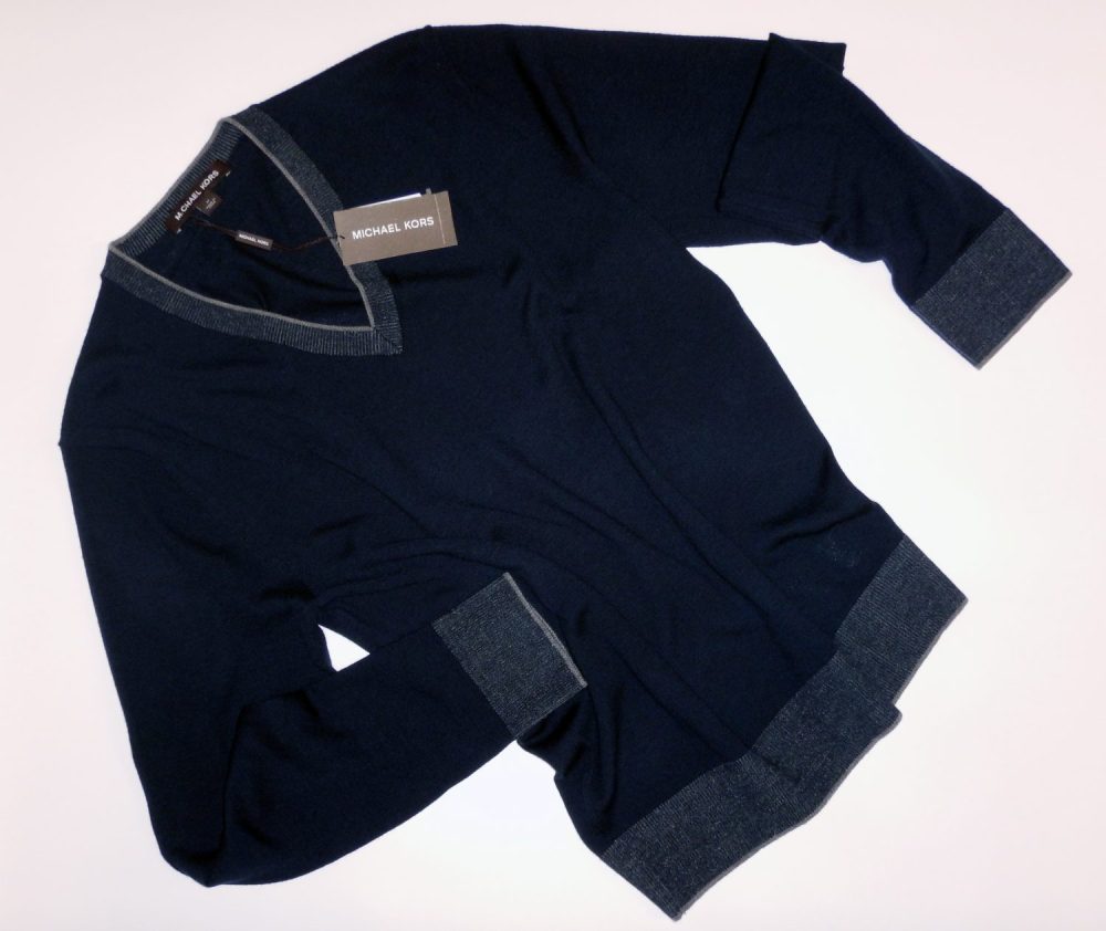 MICHAEL KORS: 100% Merino Wool V-neck Sweater - Image 3