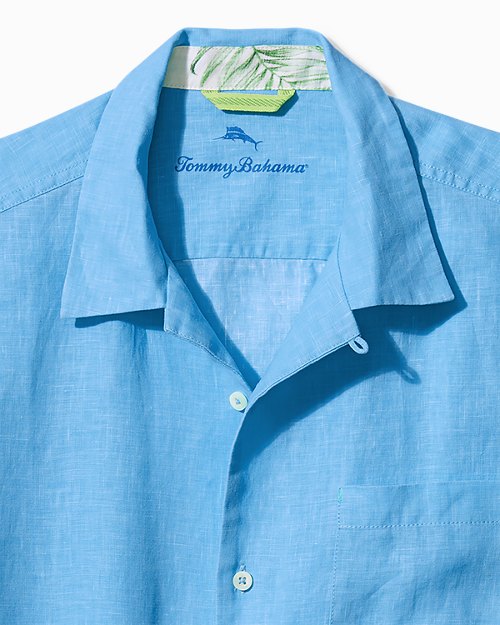 TOMMY BAHAMA: Sea Glass Camp Blue Shirt